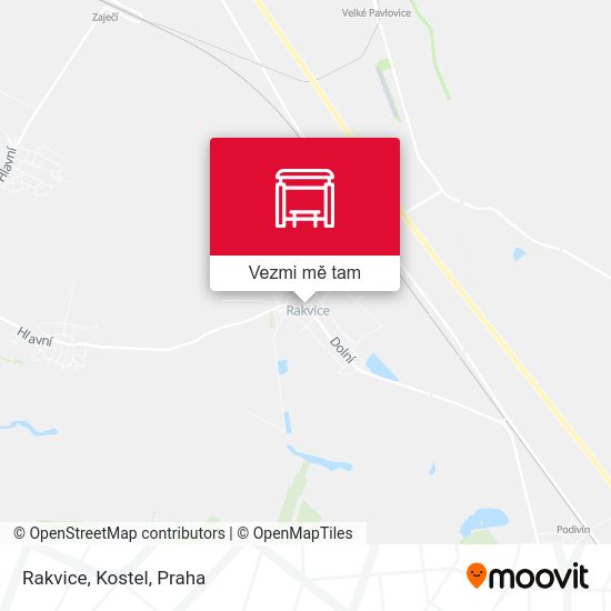 Rakvice, Kostel mapa