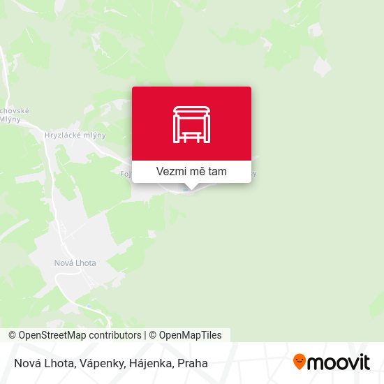Nová Lhota, Vápenky, Hájenka mapa