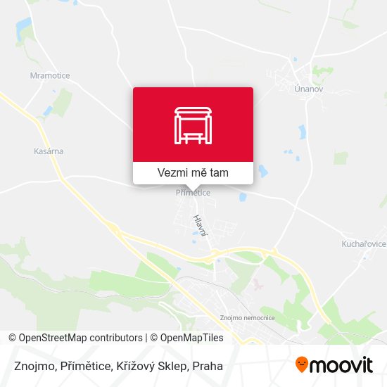 Znojmo, Přímětice, Křížový Sklep mapa