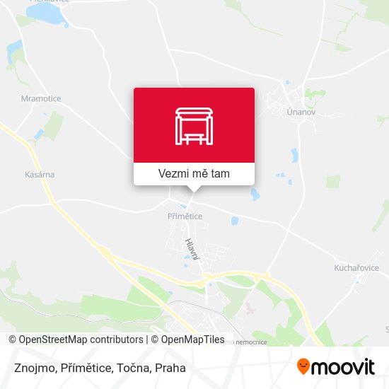 Znojmo, Přímětice, Točna mapa