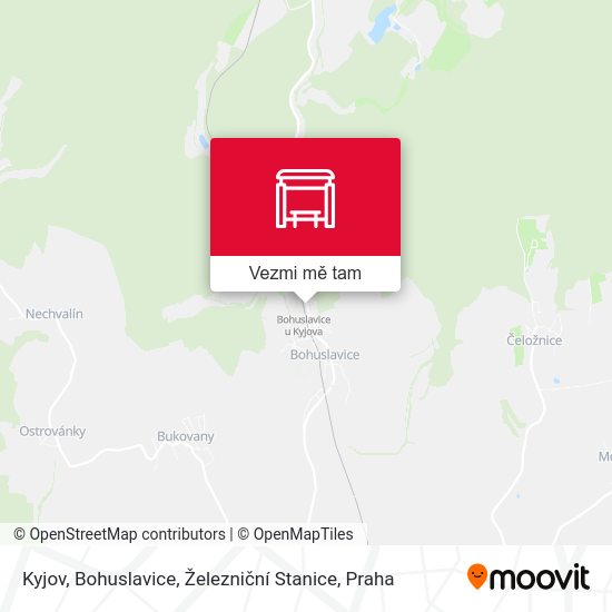 Kyjov, Bohuslavice, Železniční Stanice mapa