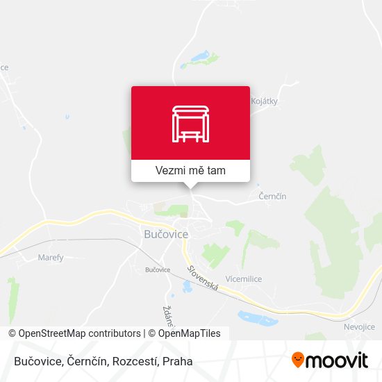Bučovice, Černčín, Rozcestí mapa
