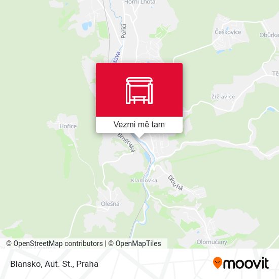 Blansko, Aut. St. mapa