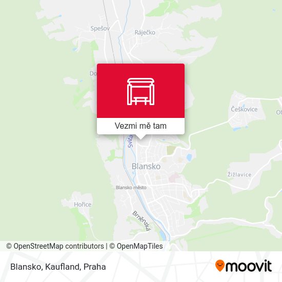 Blansko, Kaufland mapa