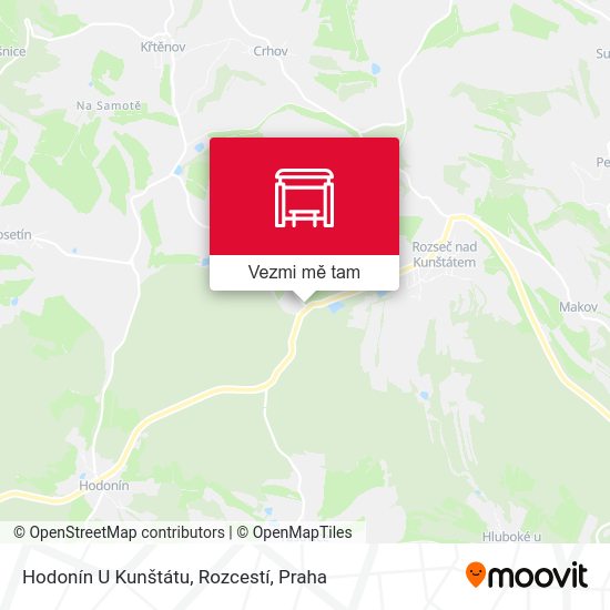 Hodonín U Kunštátu, Rozcestí mapa