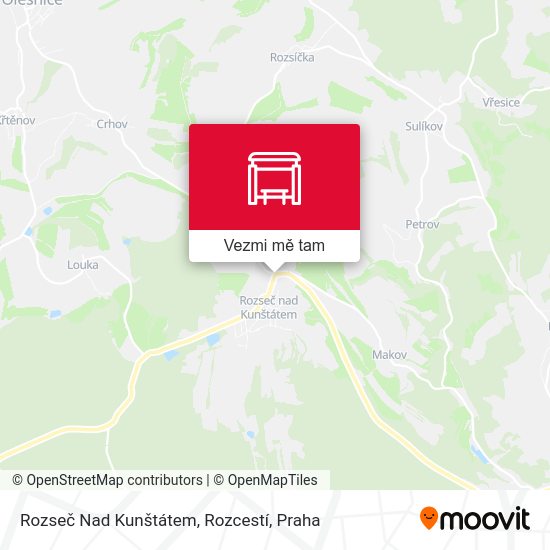 Rozseč Nad Kunštátem, Rozcestí mapa
