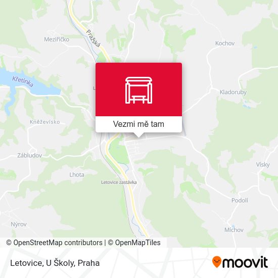 Letovice, U Školy mapa