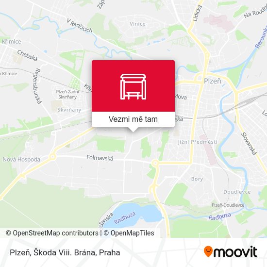 Plzeň, Škoda Viii. Brána mapa