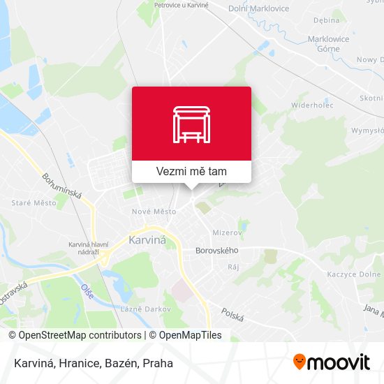 Karviná, Hranice, Bazén mapa