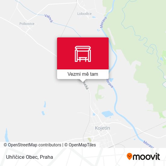 Uhřičice Obec mapa