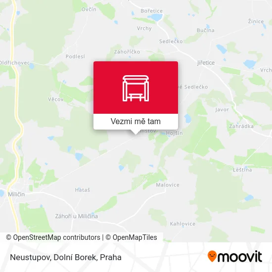 Neustupov, Dolní Borek mapa