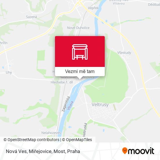 Nová Ves, Miřejovice, Most mapa