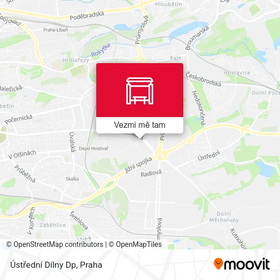 Ústřední Dílny Dp mapa