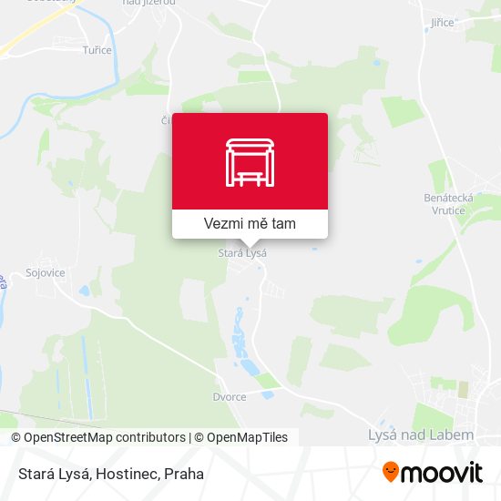 Stará Lysá, Hostinec mapa