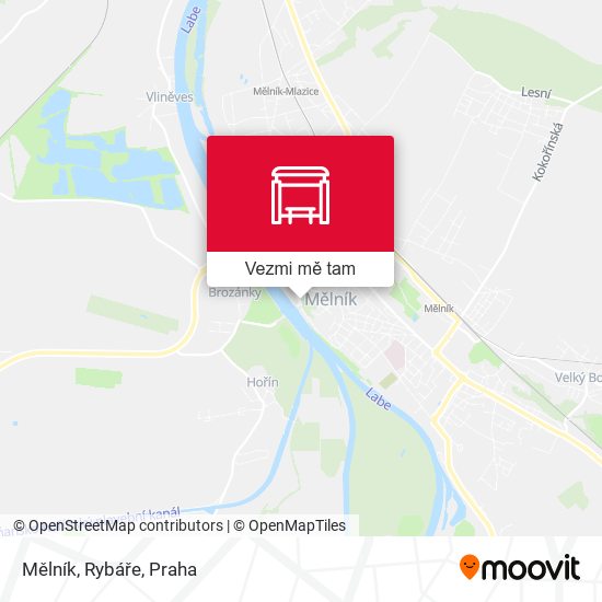 Mělník, Rybáře mapa