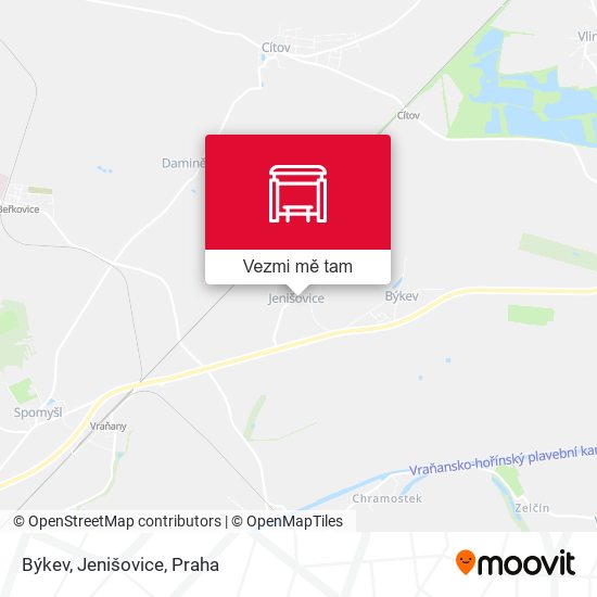 Býkev, Jenišovice mapa