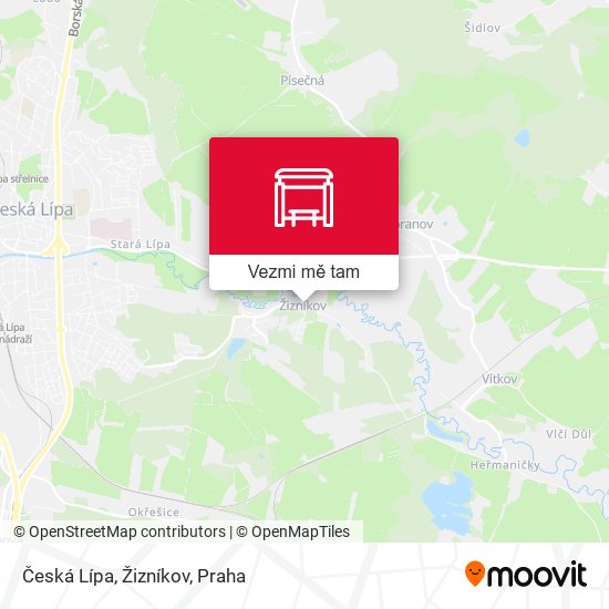 Česká Lípa, Žizníkov mapa