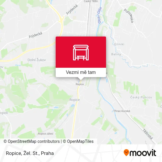 Ropice, Žel. St. mapa