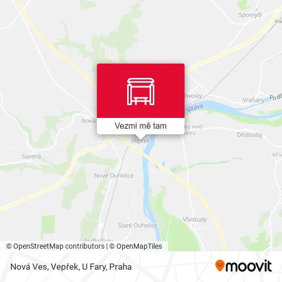 Nová Ves, Vepřek, U Fary mapa