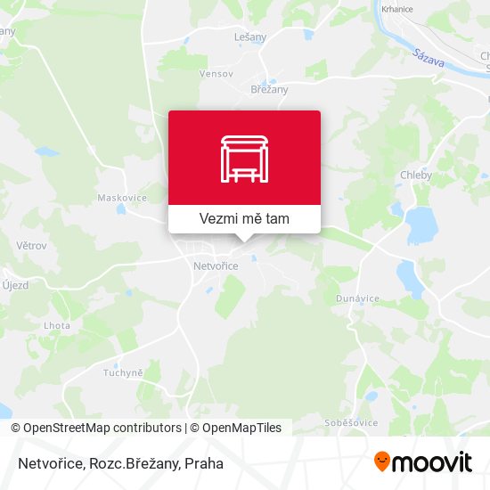 Netvořice, Rozc.Břežany mapa