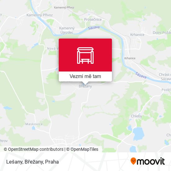 Lešany, Břežany mapa