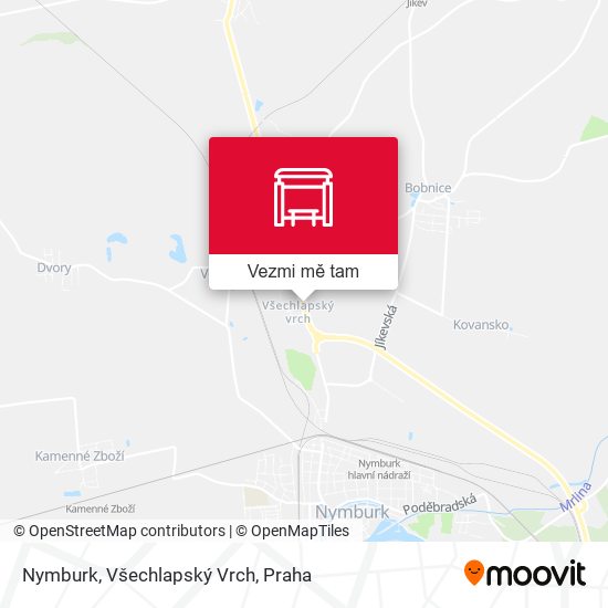 Nymburk, Všechlapský Vrch mapa