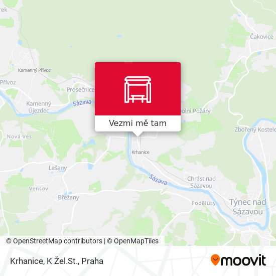 Krhanice, K Žel.St. mapa
