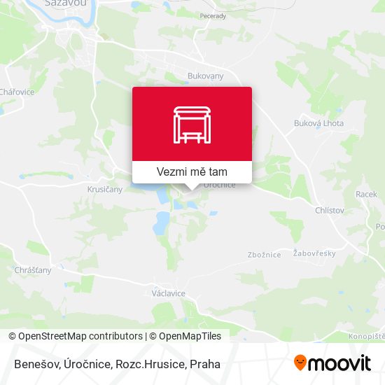 Benešov, Úročnice, Rozc.Hrusice mapa