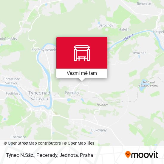 Týnec N.Sáz., Pecerady, Jednota mapa