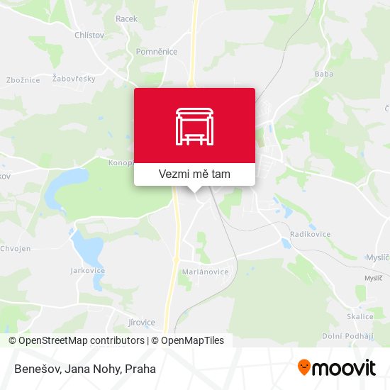 Benešov, Jana Nohy mapa