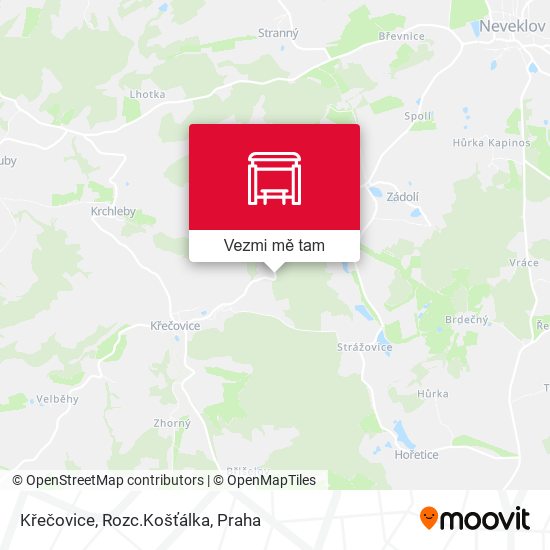 Křečovice, Rozc.Košťálka mapa