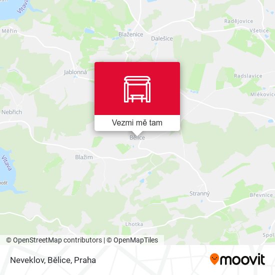 Neveklov, Bělice mapa