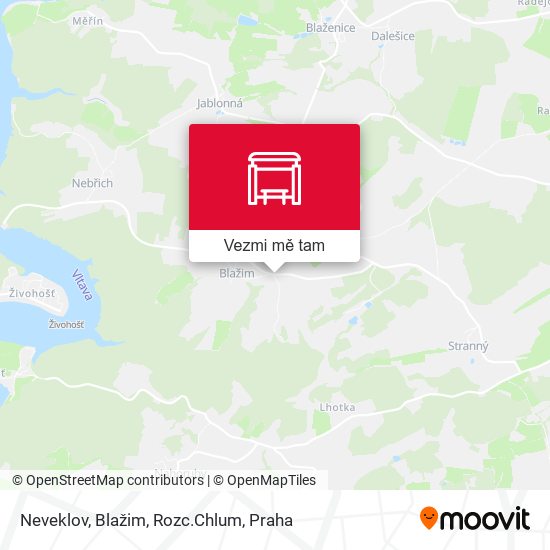 Neveklov, Blažim, Rozc.Chlum mapa