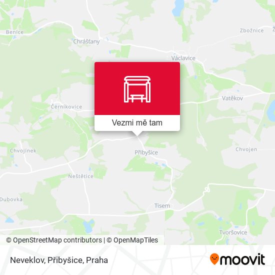 Neveklov, Přibyšice mapa