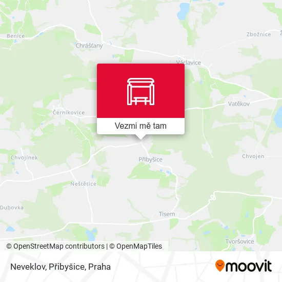 Neveklov, Přibyšice mapa