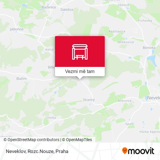 Neveklov, Rozc.Nouze mapa