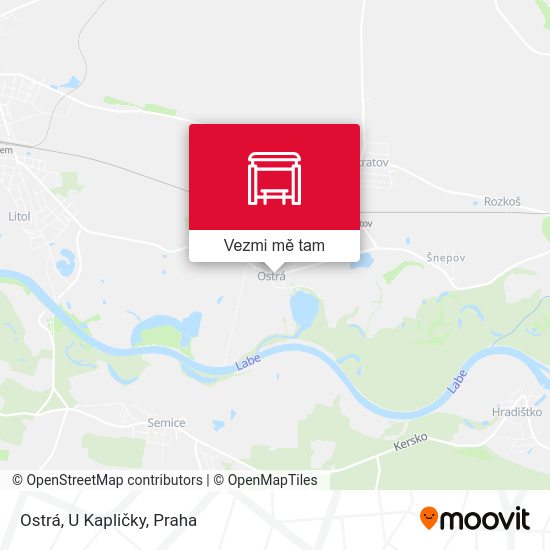 Ostrá, U Kapličky mapa
