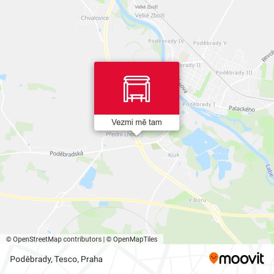 Poděbrady, Tesco mapa