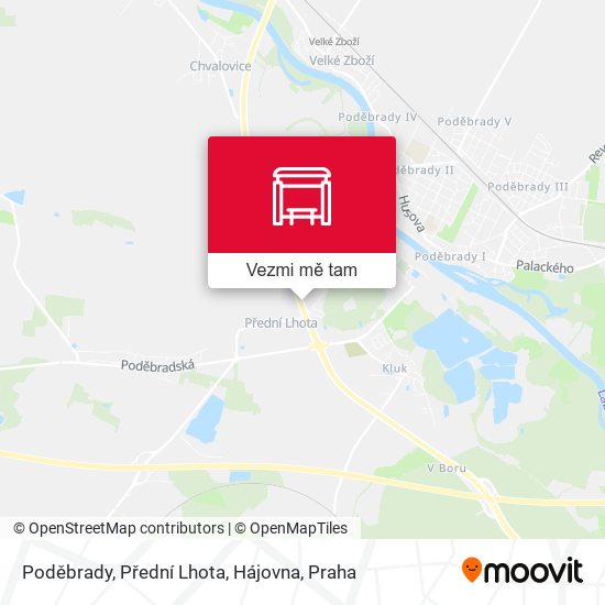 Poděbrady, Přední Lhota, Hájovna mapa