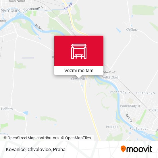 Kovanice, Chvalovice mapa
