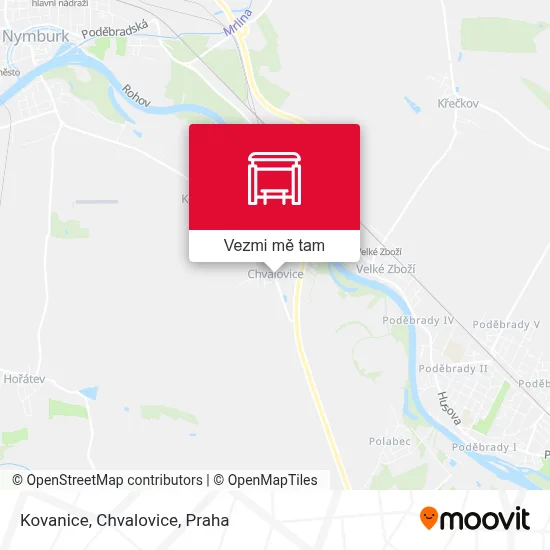 Kovanice, Chvalovice mapa