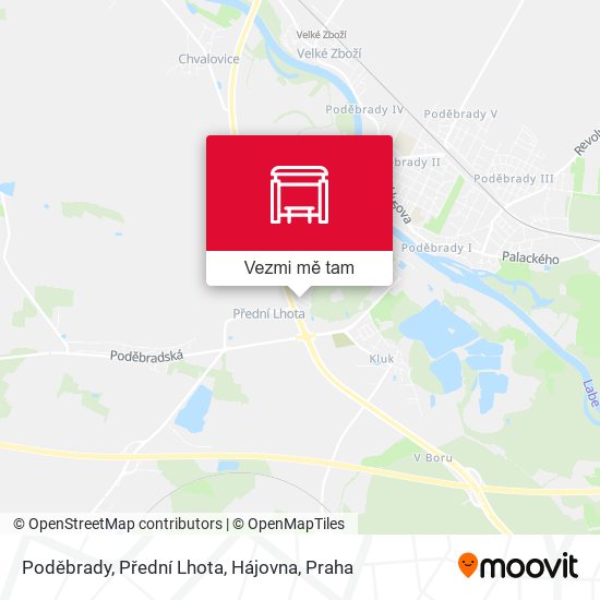 Poděbrady, Přední Lhota, Hájovna mapa