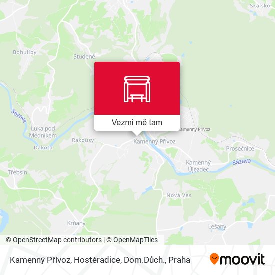 Kamenný Přívoz, Hostěradice, Dom.Důch. mapa