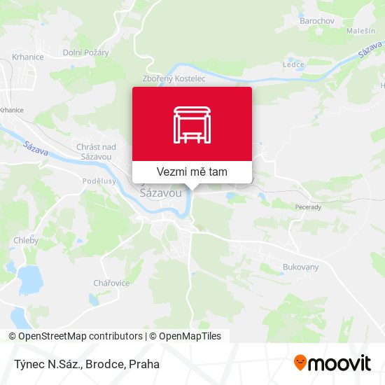 Týnec N.Sáz., Brodce mapa