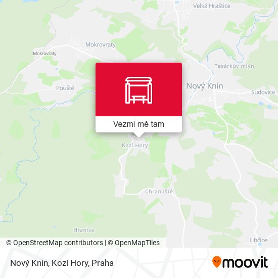 Nový Knín, Kozí Hory mapa