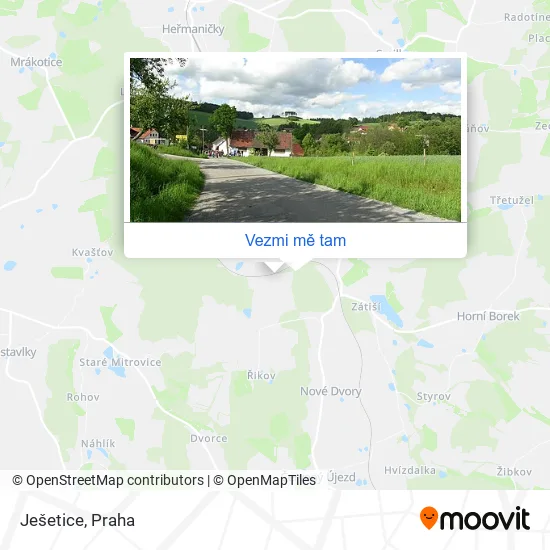 Ješetice mapa
