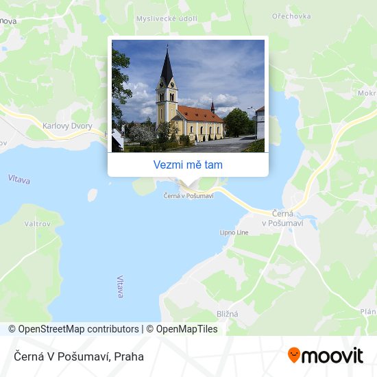 Černá V Pošumaví mapa