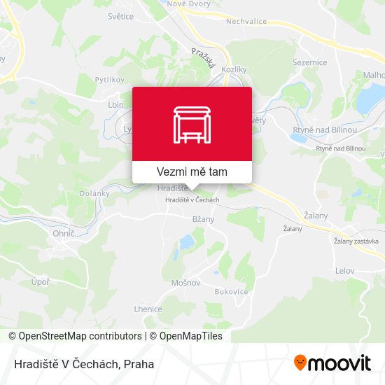 Hradiště V Čechách mapa