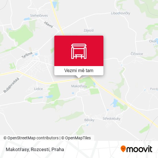 Makotřasy, Rozcestí mapa