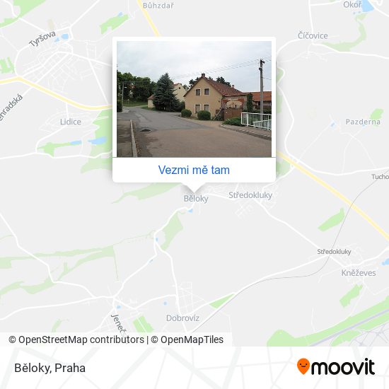 Běloky mapa